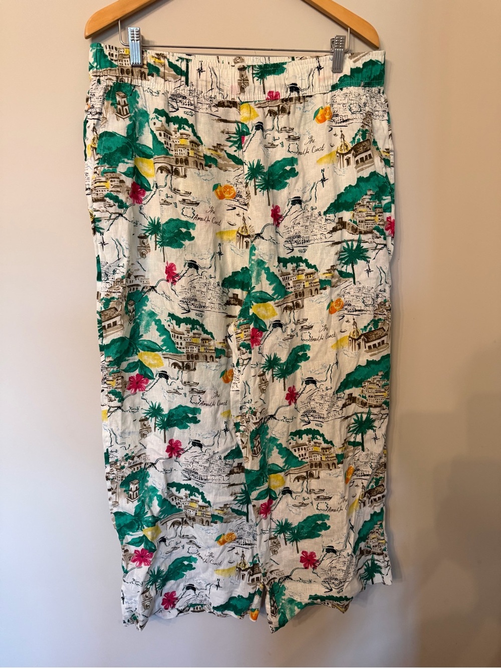 Cynthia Rowley 100% Linen The Amalfi Coast wide leg pants size XL